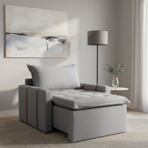 Poltrona do Papai Retrátil e Reclinável Base Madeira Maciça Paris