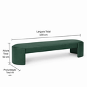 Ver imagem 3 de Recamier Luxo Decorativo Puff Fly 193cm Cama King Estofados:verde Courino Sintético