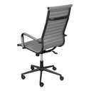 Ver imagem 2 de Cadeira de Escritório Giratória Alta Esteirinha Aço Preto Poliuretano (pu) Cinza Base Rodízio Preto