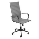 Ver imagem 1 de Cadeira de Escritório Giratória Alta Esteirinha Aço Preto Poliuretano (pu) Cinza Base Rodízio Preto