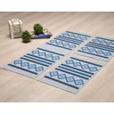 Ver imagem 1 de Jogo Tapete Nova Delhi Cinza 3 Peças Royal/Azul - Antiderrapante