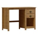 Ver imagem 1 de Escrivaninha 110cm Madeira Maciça 2 Gavetas Topázio 9138fn Freijó Finestra