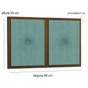 Ver imagem 3 de Painel Cabeceira Box Solteiro 0,90 Detalhe Madeira Suede Azul - Comprar Moveis em Casa