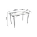 Ver imagem 2 de Conjunto: Mesa de Cozinha Elba C/ Tampo de Vidro 120cm e 6 Cadeiras Holanda Cromada - Courano