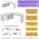 Ver imagem 3 de Escrivaninha de Estudos em L com 3 Gavetas Porto Multimóveis MP6045 Branco
