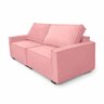 Sofá 3 Lugares Moderno Contemporâneo Sala Recepção Suede:rosa - 5