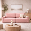 Ver imagem 1 de Sofá 3 Lugares Moderno Contemporâneo Sala Recepção Suede:rosa