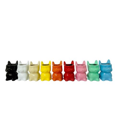 Vaso Cerâmica Cachorro 7,5x6,5x12 Cm – Charme e Personalidade na Decoração:vermelho