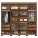 Ver imagem 2 de Guarda Roupa Casal 8 Portas 4 Gavetas Master New Jatobá Areia Acetinado com Pés - Santos Andirá