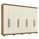 Ver imagem 1 de Guarda Roupa Casal 8 Portas 4 Gavetas Master New Jatobá Areia Acetinado com Pés - Santos Andirá