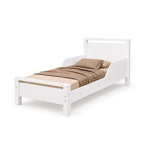 Mini Cama Infantil Branco com Colchão Estrutura Reforçada e Bordas Arredondadas
