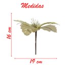 Ver imagem 2 de Kit 4 Flor De Natal Dourada Artificial Com Brilho 19cm
