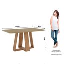 Ver imagem 3 de Mesa de Jantar Lins 160 Cm Canto Arredondado com Vidro Nature – Henn