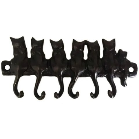 Porta Chaves Cabide Gatinhos Bronze Oxidado Decorações Casas