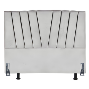 Cabeceira Estofada Solteirão 100 Cm Ludmilla em Suede e Frame:cinza Claro
