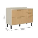 Ver imagem 2 de Cozinha Compacta C/ Tampo 4 Gavetas Bossa Nova Bertolini - Nogal Dourado/branco