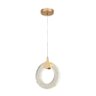 Lustre Pendente Argola Bolhas Cristal Dourado Led 6w 15cm 3000k Bivolt - 1