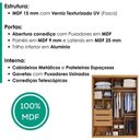 Ver imagem 4 de Guarda Roupa Solteiro Splendi 2 Portas de Correr 3 Gavetas MDF Cinamomo Areia Milani Movelaria 165cm