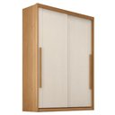 Ver imagem 1 de Guarda Roupa Solteiro Splendi 2 Portas de Correr 3 Gavetas MDF Cinamomo Areia Milani Movelaria 165cm