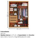 Ver imagem 3 de Guarda Roupa Solteiro Splendi 2 Portas de Correr 3 Gavetas MDF Cinamomo Areia Milani Movelaria 165cm