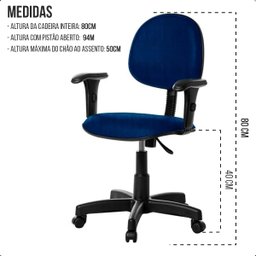 Cadeira Executiva Giratória Escritório Ergonômica Preta - 3