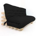 Ver imagem 1 de Sofa Cama Futon Oriental King Preto Acquablock Madeira Maciça Pinus Natural Sem Pintura