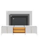 Ver imagem 3 de Rack Bancada Maggiore 2.4 com Aparador para Sala Sena Off White Matte Freijó - Colibri