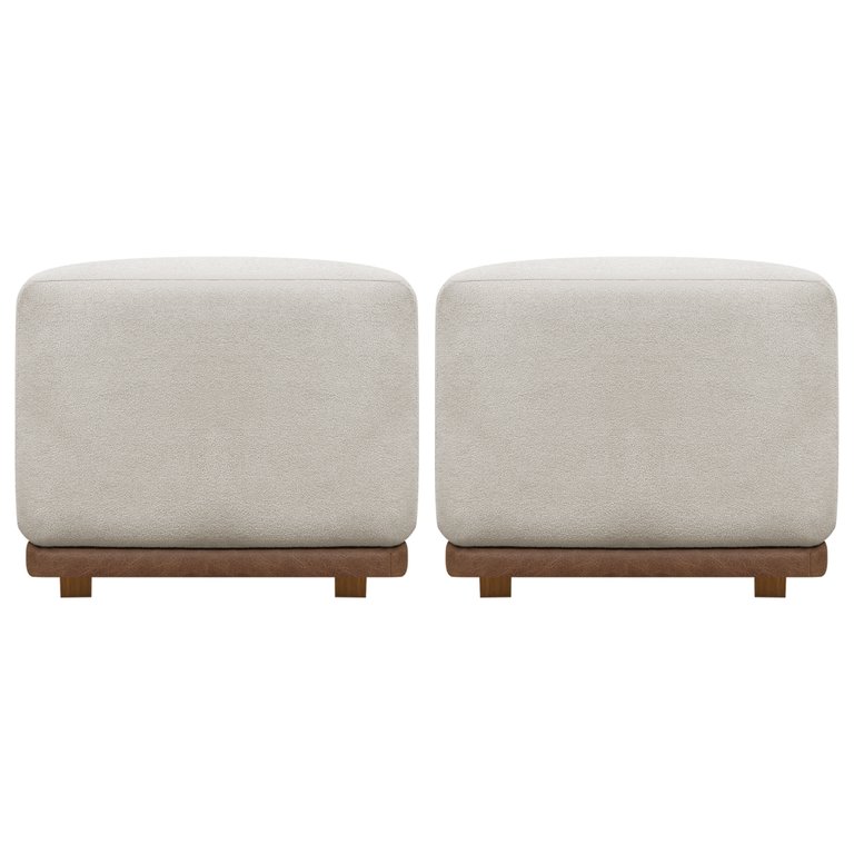 Kit 2 Puffs Decorativos para Sala Dalilla Boucle Persa Cores