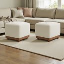 Ver imagem 1 de Kit 2 Puffs Dalilla Bouclé Premium Exclusivos Assento para Sala Quarto Design Moderno
