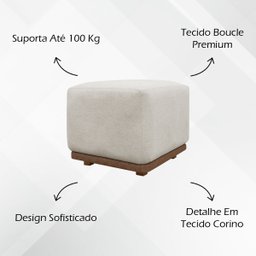 Kit 2 Puffs Decorativos para Sala Dalilla Boucle Persa Cores - 3