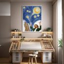 Ver imagem 5 de Canvas Van Gogh Pintura Noite Estrelada 40x30cm Mold Preta