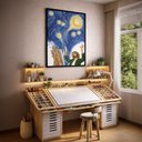 Ver imagem 3 de Canvas Van Gogh Pintura Noite Estrelada 40x30cm Mold Preta