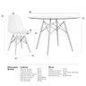 Mesa Redonda Eames 120cm + 6 Cadeiras Turquesa - 2