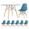 Mesa Redonda Eames 120cm + 6 Cadeiras Turquesa - 1