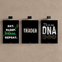 Ver imagem 2 de Kit 3 Quadro Decorativo Trader Mercado Financeiro Ações 40x28cm