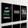Kit 3 Quadro Decorativo Trader Mercado Financeiro Ações 40x28cm - 1