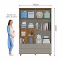 Ver imagem 7 de Quarto de Bebê com Berço, Cômoda Sapateira 3 Gavetas e Guarda Roupa 4 Portas Picolé