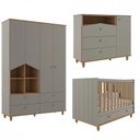 Ver imagem 2 de Quarto de Bebê com Berço, Cômoda Sapateira 3 Gavetas e Guarda Roupa 4 Portas Picolé