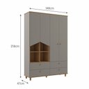 Ver imagem 6 de Quarto de Bebê com Berço, Cômoda Sapateira 3 Gavetas e Guarda Roupa 4 Portas Picolé