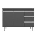 Ver imagem 1 de Balcão Gabinete Cozinha Andreia 100cm 2 Porta S-t Ajl Móveis Cinza