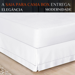 Saia pra Cama Queen Casal Luxuosa 100% Algodao Ponto Palito:branca - 2