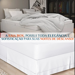 Saia pra Cama Queen Casal Luxuosa 100% Algodao Ponto Palito:branca - 4