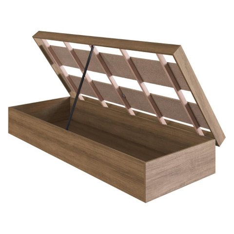Cama de Solteiro com Baú para Colchão 188x78cm Multimóveis Cr40126 Mel
