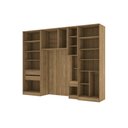 Ver imagem 3 de Quarto Modular Kappesberg Adapt Nogueira/azul Profundo 6 Peças 292cm