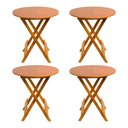 Ver imagem 1 de Kit 4 Mesas Redondas Dobráveis em Madeira Maciça 70x70 Ideal para Bares e Restaurantes - Mel