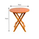 Ver imagem 2 de Kit 4 Mesas Redondas Dobráveis em Madeira Maciça 70x70 Ideal para Bares e Restaurantes - Mel