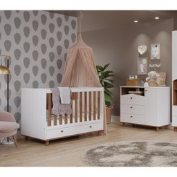 Quarto de Bebê Berço Cômoda 3 Gavetas 1 Porta Picolé Espresso Móveis - 11