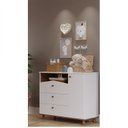 Ver mais imagens de Quarto de Bebê Berço Cômoda 3 Gavetas 1 Porta Picolé Espresso Móveis