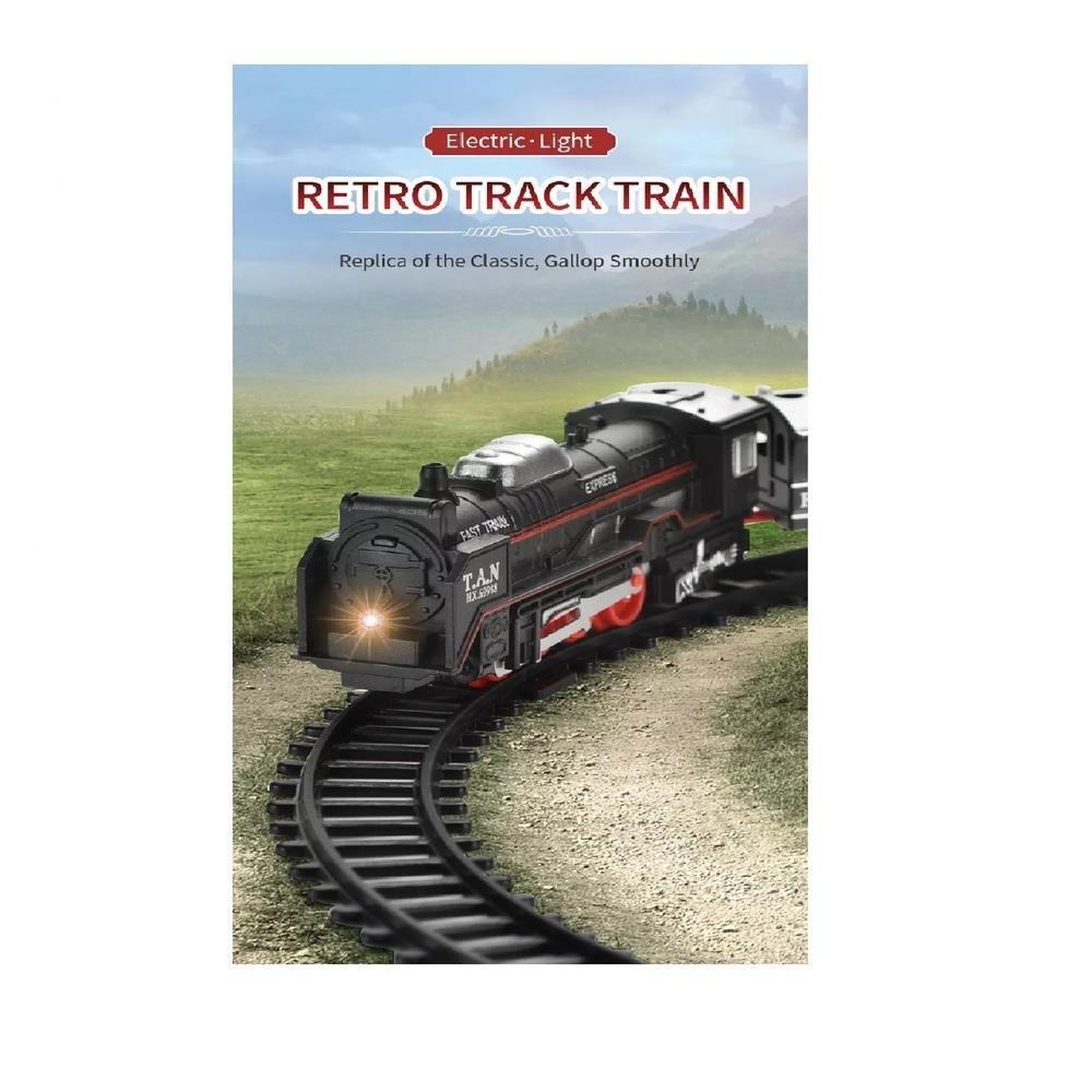 Ferrorama Trem Clássico Super Trilhos Locomotiva Com Luz E Som 45 Pçs