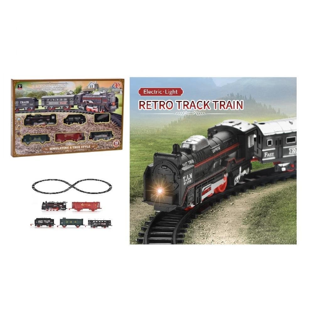 Ferrorama Trem Clássico Super Trilhos Locomotiva Com Luz E Som 45 Pçs